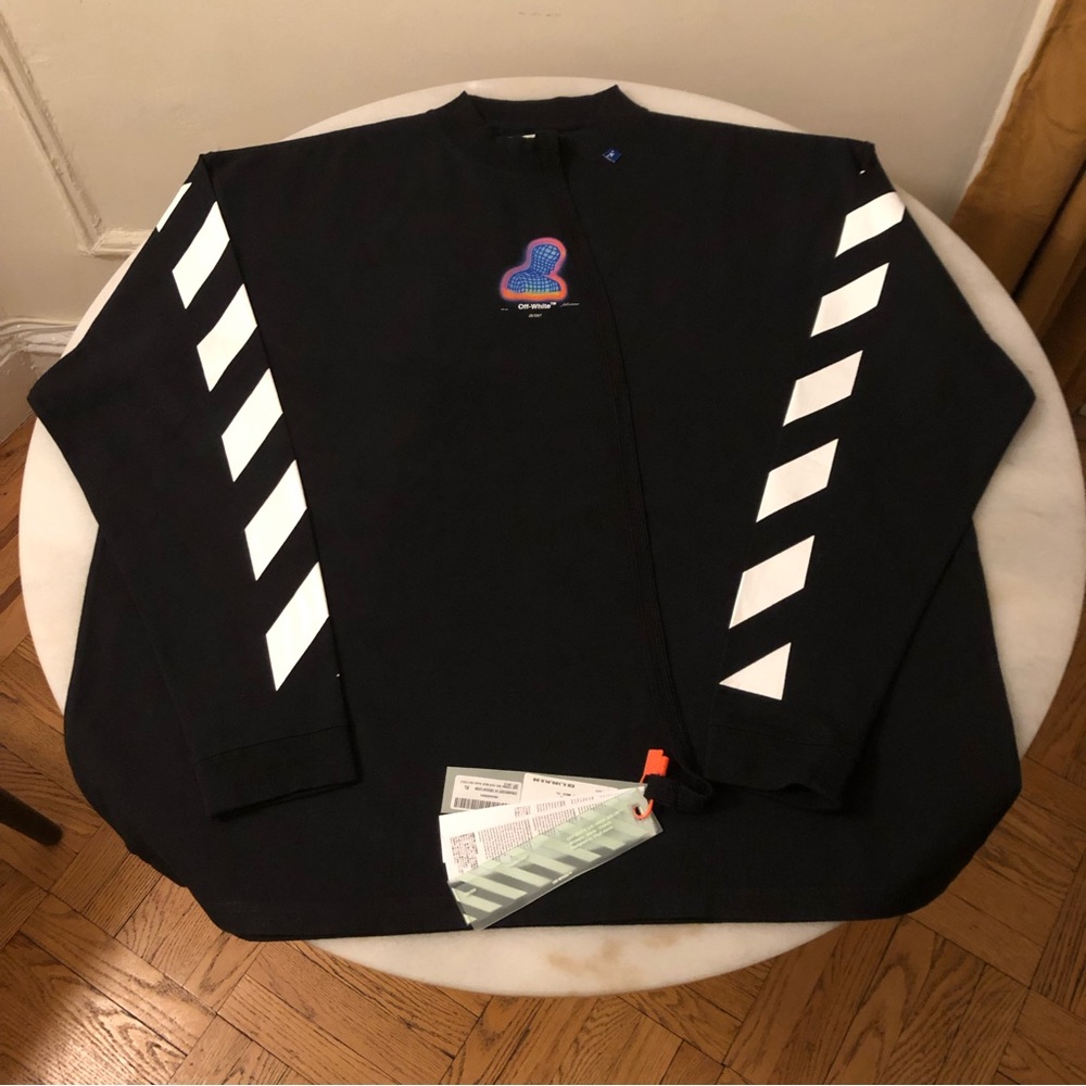 Authentic Off-White Long Sleeve Mock Neck T Shirt with Tags XL
